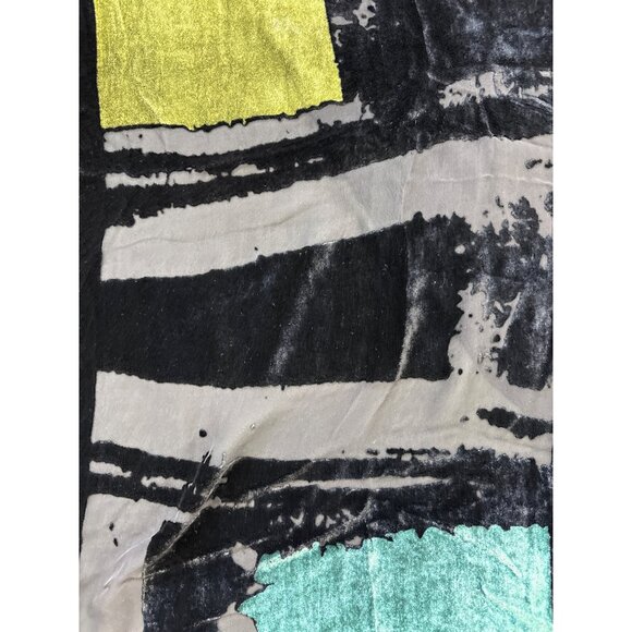 V Fraas Silk Viscose Scarf With Abstract Velvet Design In Black/Grey And Metalli - Picture 2 of 7